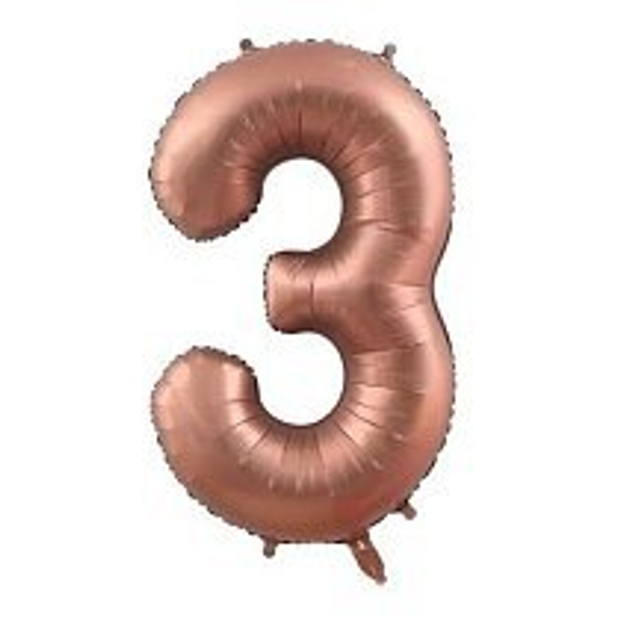 К Шар ЦИФРА 3 40" шоколад / chocolate / 102 см (БГ-60)