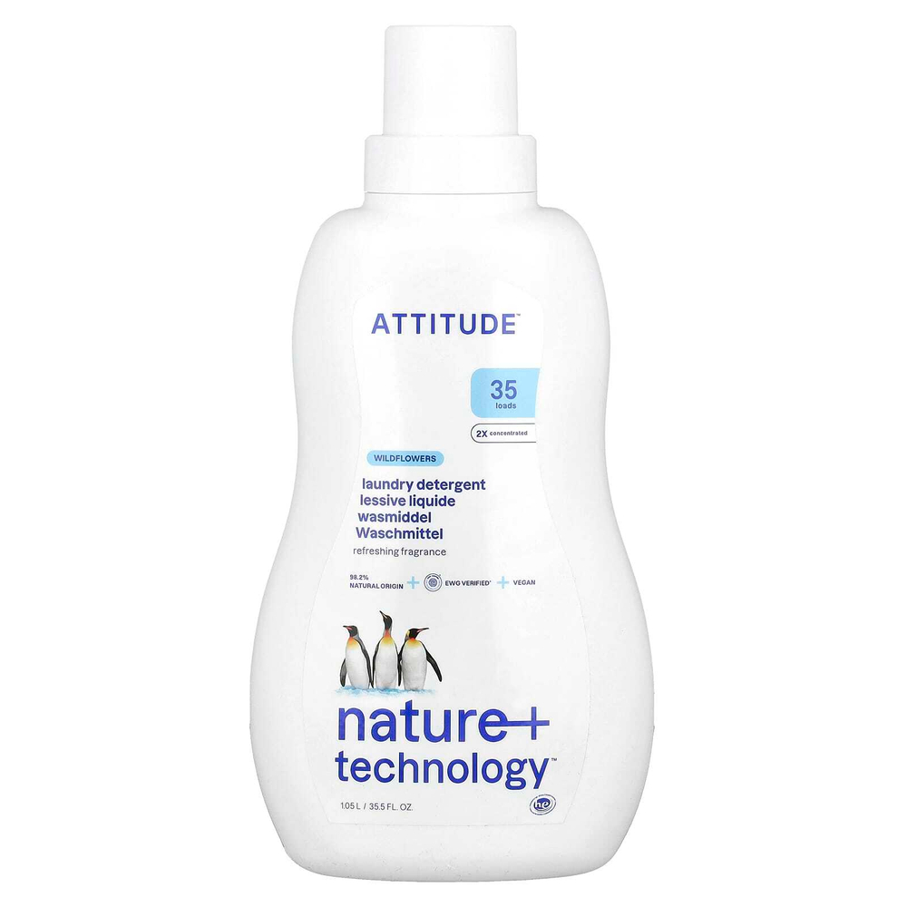 ATTITUDE, средство для стирки, полевые цветы, 35 стирок, 1,05 л (33,5 жидк. унции)