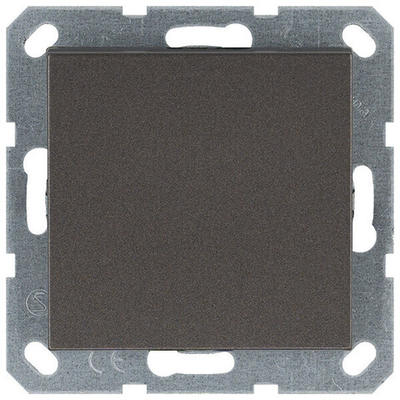 Выключатель одноклавишный перекрестный 10A 250V~ с накладкой, цвет Мокко