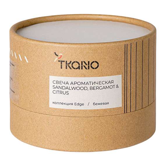 Свеча ароматическая sandalwood, bergamot &amp; citrus из коллекции edge, бежевый, 30 ч