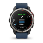 Умные часы Garmin Quatix 7 Pro Amoled Sapphire титановый с темно синим силиконовым ремешком