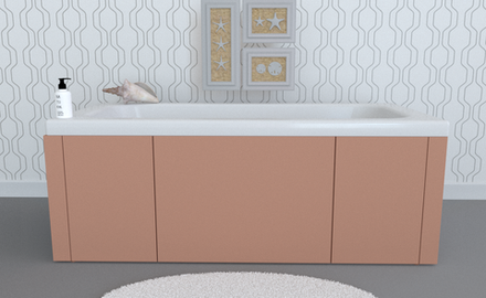 Экран под ванну комбинированный TR-8-212 пыльная роза матовый soft touch