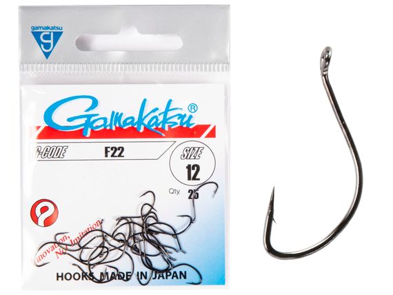 Крючки Gamakatsu F22 HOOKS BLACK разм. 12 25шт.