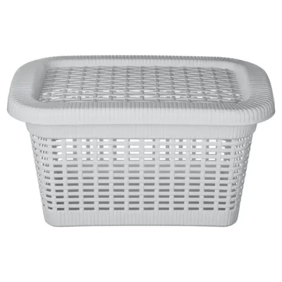 Корзина для хранения универсальная с крышкой «ЭКСПЕРТХАУС», цвет светло-серый, 45*30*25см