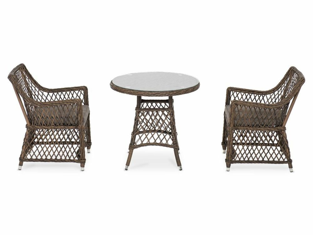 "Эспрессо-80 L" обеденная группа плетеная, цвет коричневый