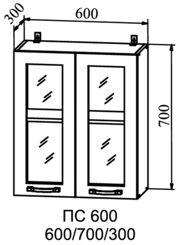 шкаф верхний стекло 600 гарда