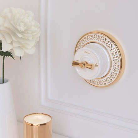 Рамка на 1 пост белое золото