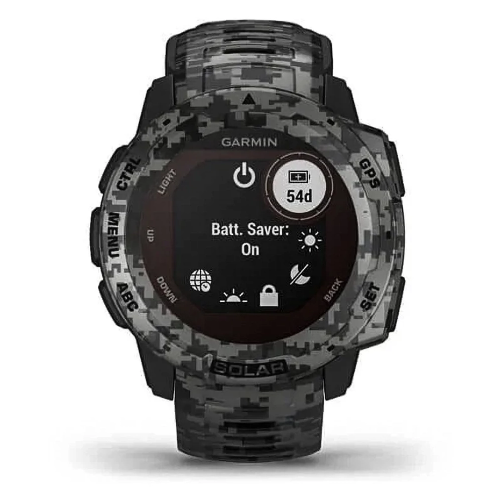 Спортивные наручные часы GARMIN INSTINCT Solar Camo Graphite, 010-02293-05