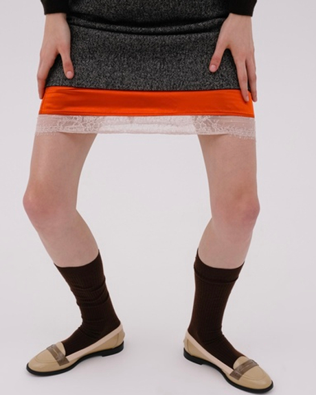 Гольфы в рубчик с шерстью Палка от метлы