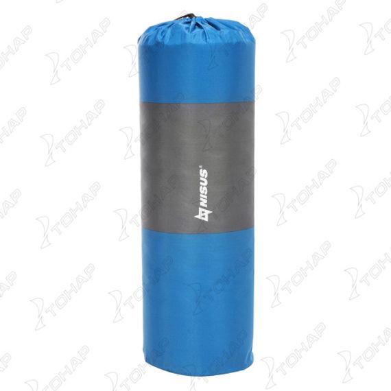 Коврик самонадув. с подушкой 30-170x65x4 голубой/серый (N-004P-BG) NISUS