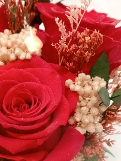 Натуральные розы в стекле, вакуум