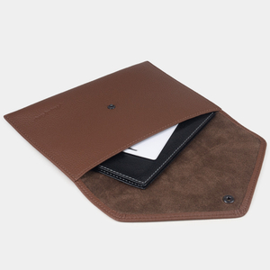 Конверт для хранения из кожи теленка, цвета шоколад