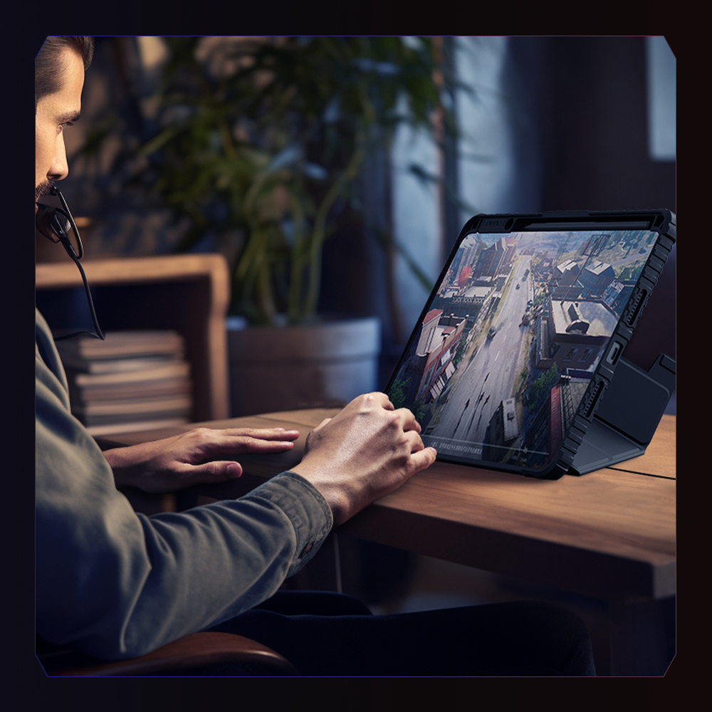 Чехол книжка от Nillkin для Xiaomi Pad 7 и 7 Pro, серия Bumper Pro Case-Multi Angle Folding Style, многофункциональный складной стиль