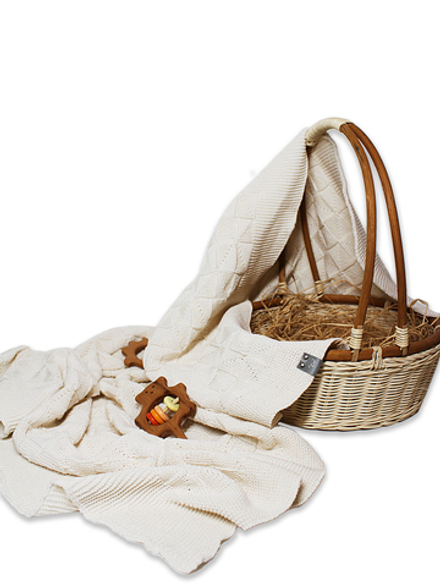 Плед вязаный Геометрия хлопок RinaAmari, 90*105