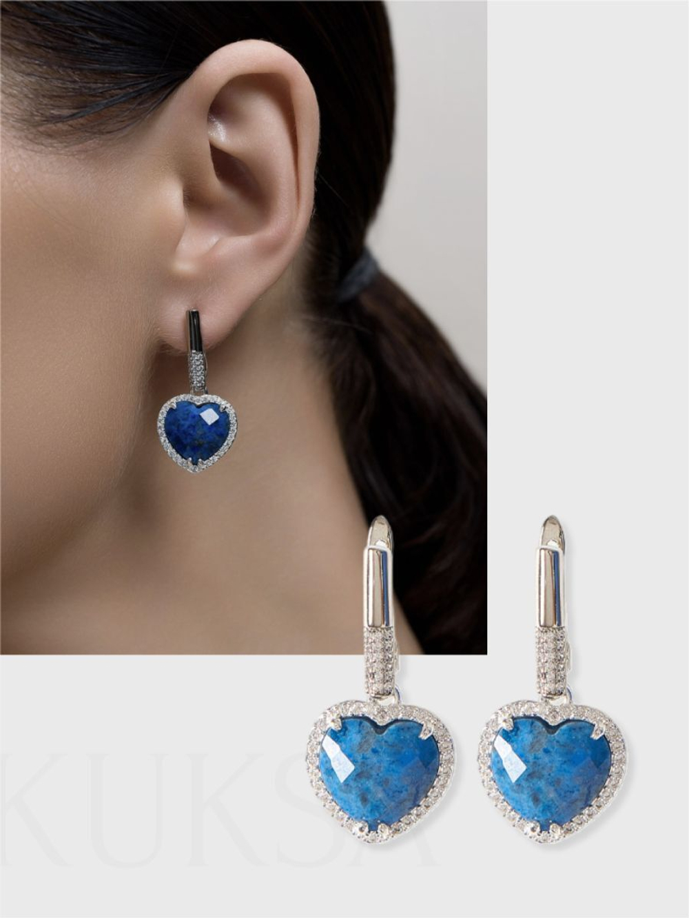 Серьги "Royal Love" Silver c лазуритом