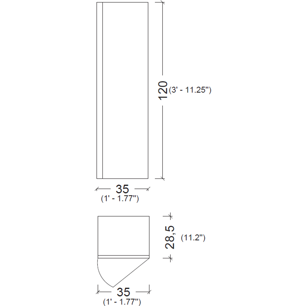 Шкаф пенал Armadi Art Vallessi 836-D, Dark Oak