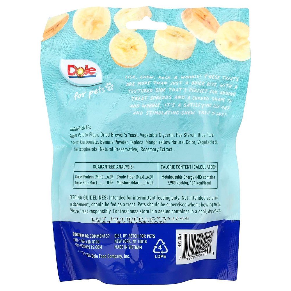 Dole for Pets, Lasting Chew, для средних и крупных пород, со вкусом банана, 5 жевательных таблеток, 225 г (8 унций)