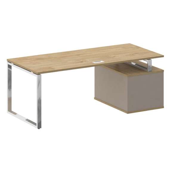 Shift Стол руководителя с опорной тумбой, левый SK.SRT-200 (L) Тиквуд Светлый/Капучино 2000*904*753