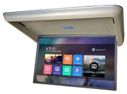 Монитор потолочный с электроприводом - ERGO ER24AT с экраном 24” (1920х1080 IPS FullHD,Android, 2+32 Gb, Смарт ТВ) бежевый