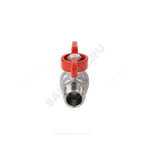 Кран шаровой латунь хром R253D Ду 32 Ру42 НР бабочка красная Giacomini R253X006