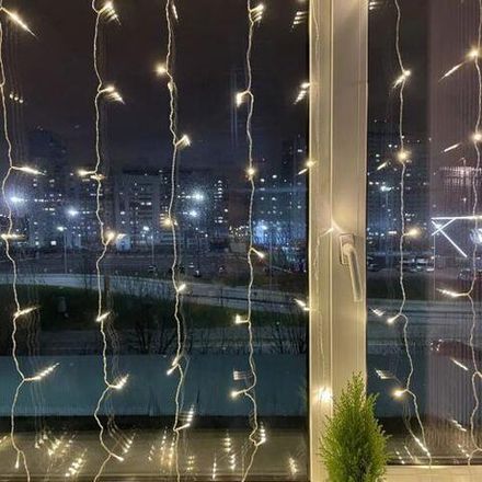 Гирлянда светодиодная "Дождь/Занавес" 1мх2м 96LED 24В IP44 тепл. свет ( без трансформатора Б0041911) ЭРА Б0041908