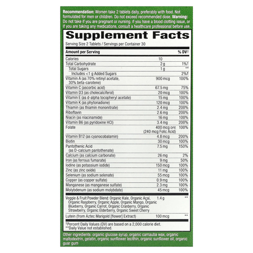 Nature's Way, комплекс мультивитаминов для женщин от Alive!® Garden Goodness™, 60 таблеток