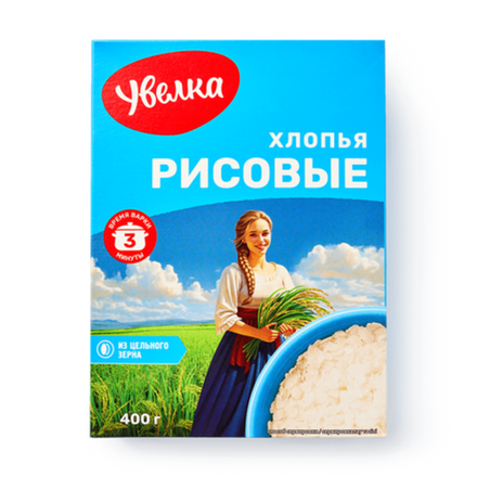 Хлопья рисовые Увелка 400 гр