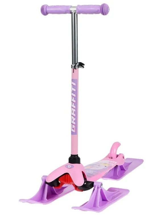 Самокат-снегокат 2 в 1 GRAFFITI «Зайка»