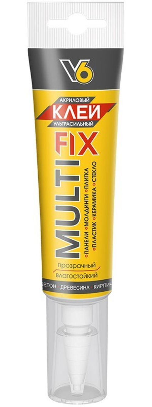 Клей V6 Мульти Фикс акриловый ультрасильный прозрачный 80мл