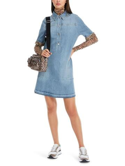 Marc Cain Платье джинсовое с контрастными манжетами