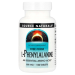 Source Naturals, L-фенилаланин, 500 мг, 100 таблеток (250 мг в 1 таблетке)