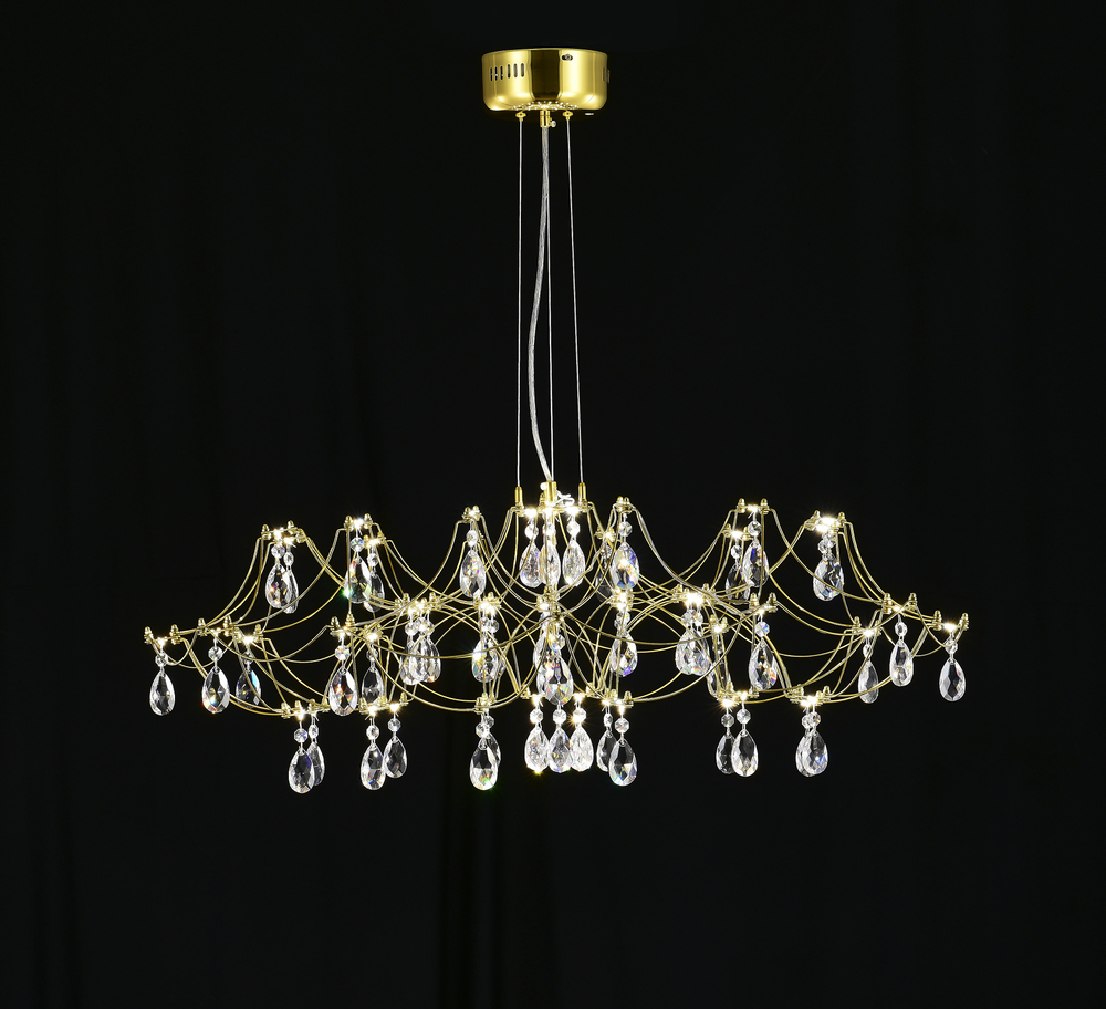 Подвесная люстра светодиодная с пультом и хрустальными подвесками Asfour MyFar Ersilia MR2663-60P-50AD