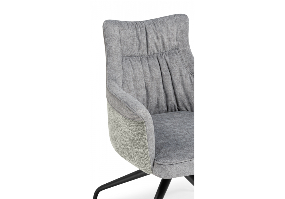 Стул на металлокаркасе Woodville Kaser 360 крутящийся grey, black, ножки черные