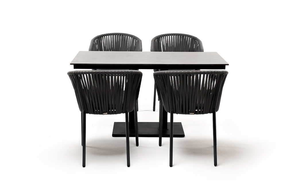 "Каффе Дабл" обеденная группа на 4 персоны, цвет "серый гранит"