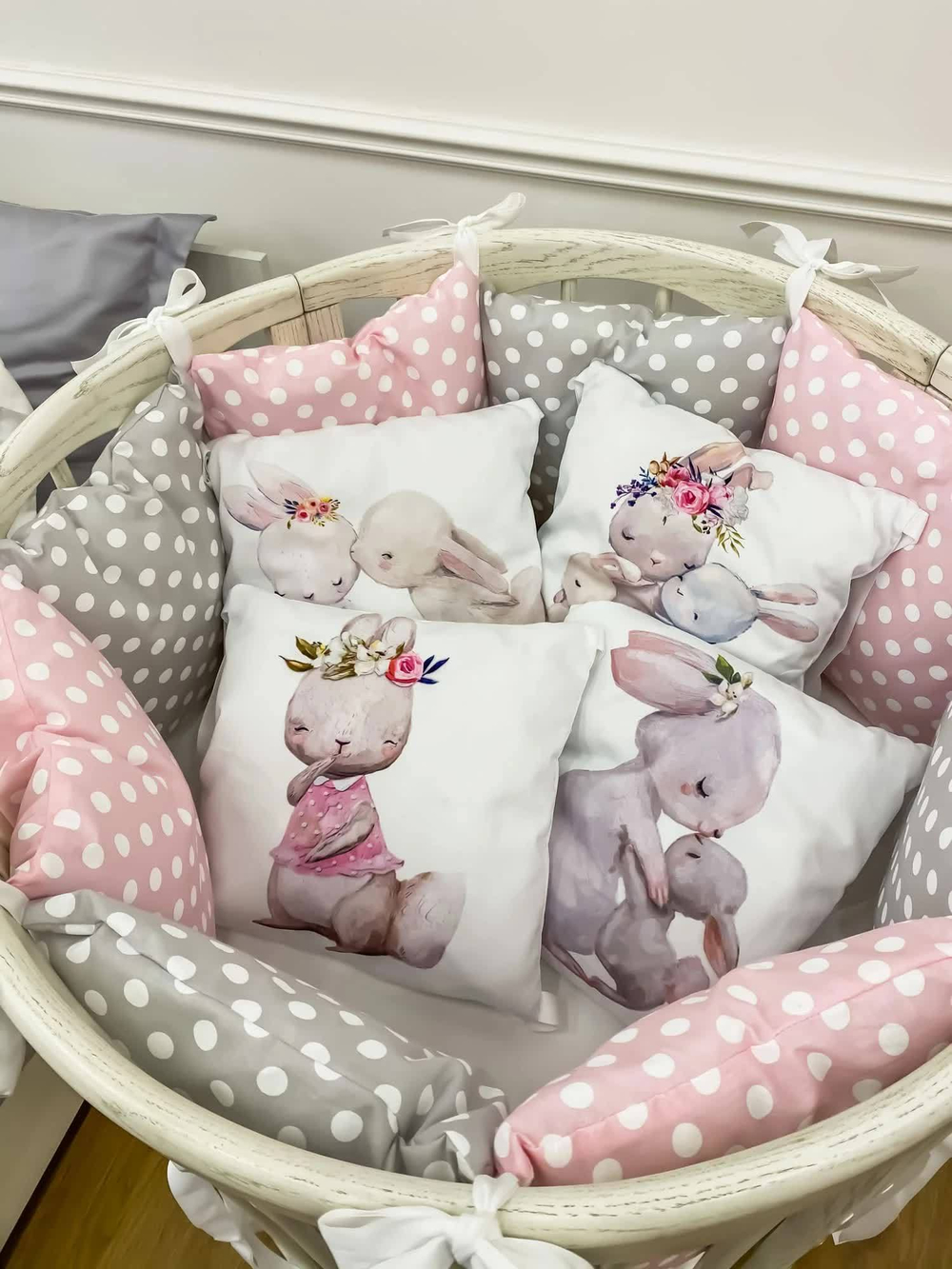 Комплект в кроватку 18 предметов "Мишка с партой коричневый", сатин