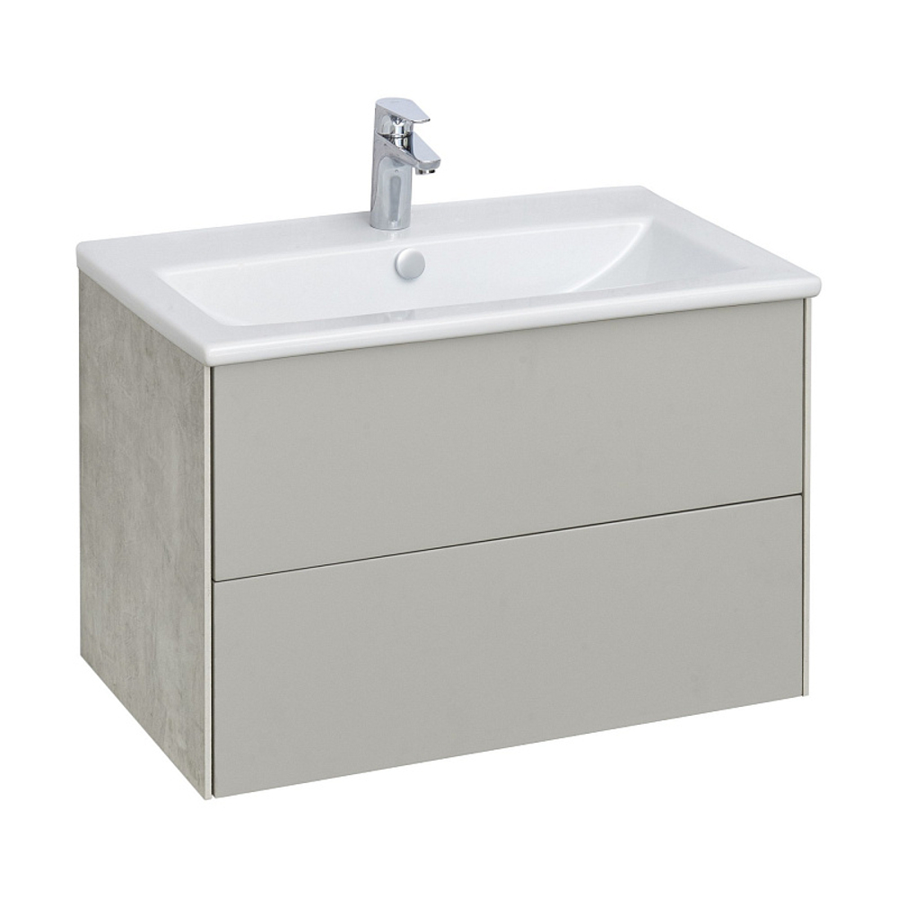 Тумба под раковину AQUATON Сохо 75 подвесная, Слэйт\Галька серая (1A258101AJ9A0)