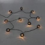 Гирлянда для улицы «Солнечный виток» 4 м 10 ламп LED (4*5 см) чёрн.пров, 2 реж.,IP-54, Теплый белый (солнечная батарея)