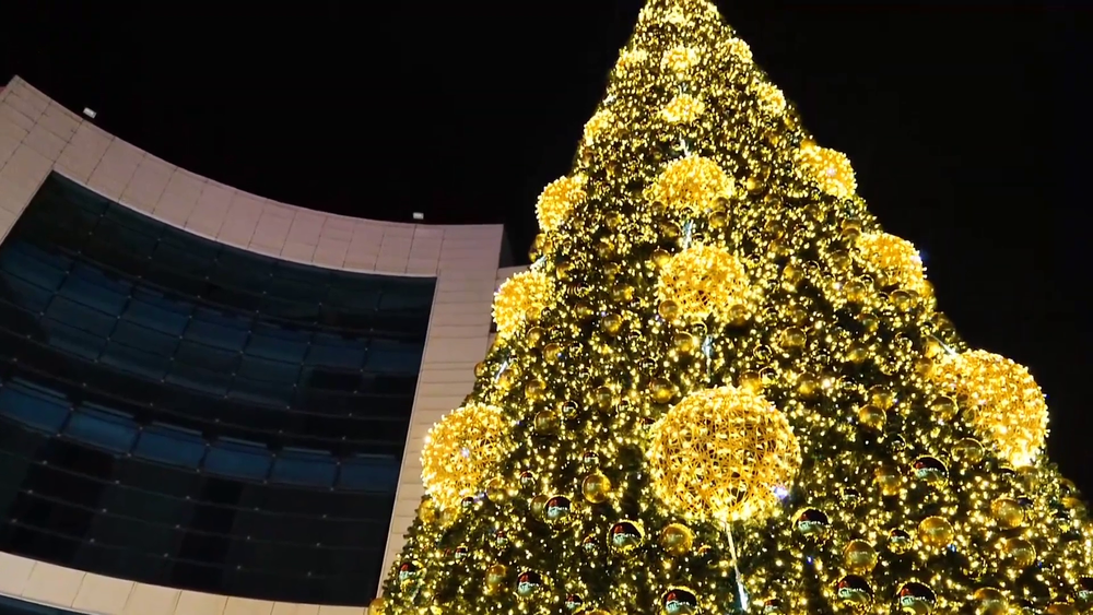 световая полусфера на большую елку