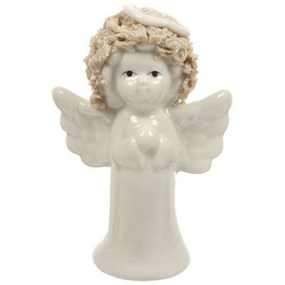 Фигурка декоративная керам, Кудрявый ангелок, 6х3.5х9 см, диз.2, беж, Y4-5190-2