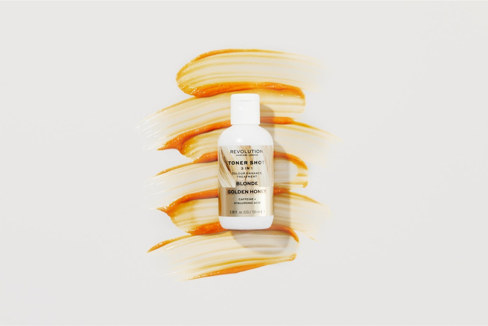 Revolution Haircare Toner Shot Blonde Golden Honey - Питательная тонизирующая маска 3-в-1 /  Blonde Golden Honey 100  ml  / GTIN 5057566551885