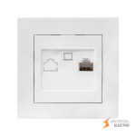 Валенсия розетка компьютерная RJ-45 1-местная белая EKF PROxima