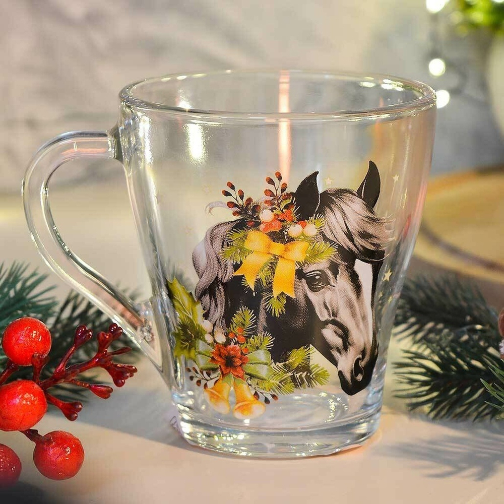 Кружка "Грация" Новогодний конь 250мл, в ассортименте