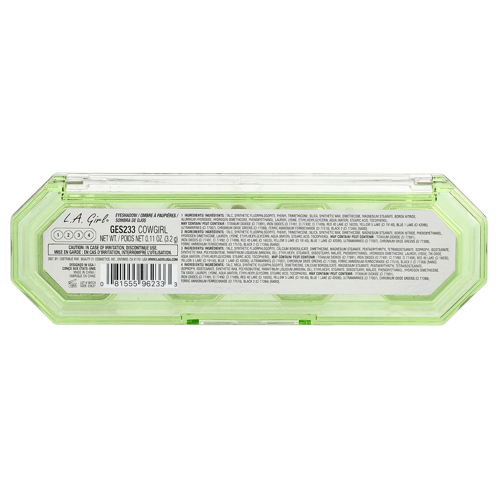 L.A. Girl, 4 Play, палитра теней для век, GES233 Cowgirl, 3,2 г (0,11 унции)