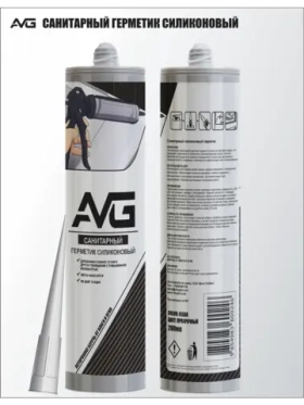 Герметик AVG силиконовый Санитарный Прозрачный