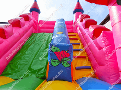 Надувная горка "Розовая крепость"