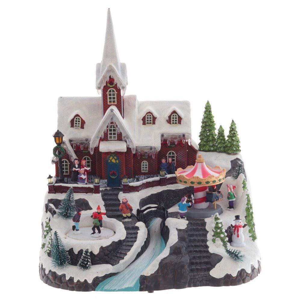 GAEM Фигурка декоративная "Рождество" (4 мелодии, подсвет, движ, 3xAA н/п, +USB), L34 W31 H38 см