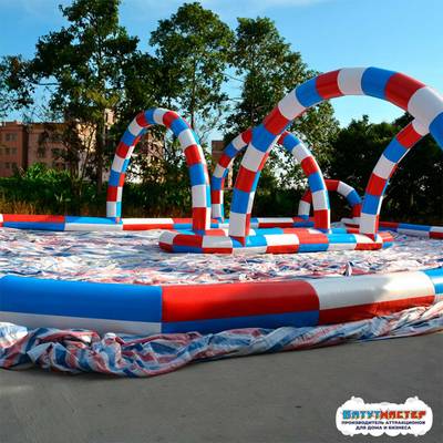 Надувная трасса «Весёлые виражи» для гонок, 15×15×3 м