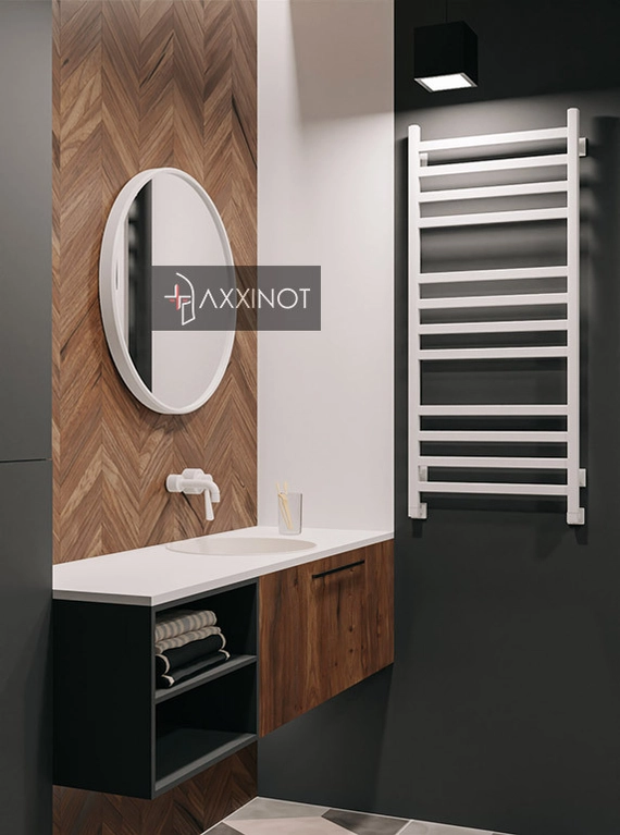Axxinot V 30 - водяной дизайн полотенцесушитель с квадратным и прямоугольным профилем из нержавеющей стали
