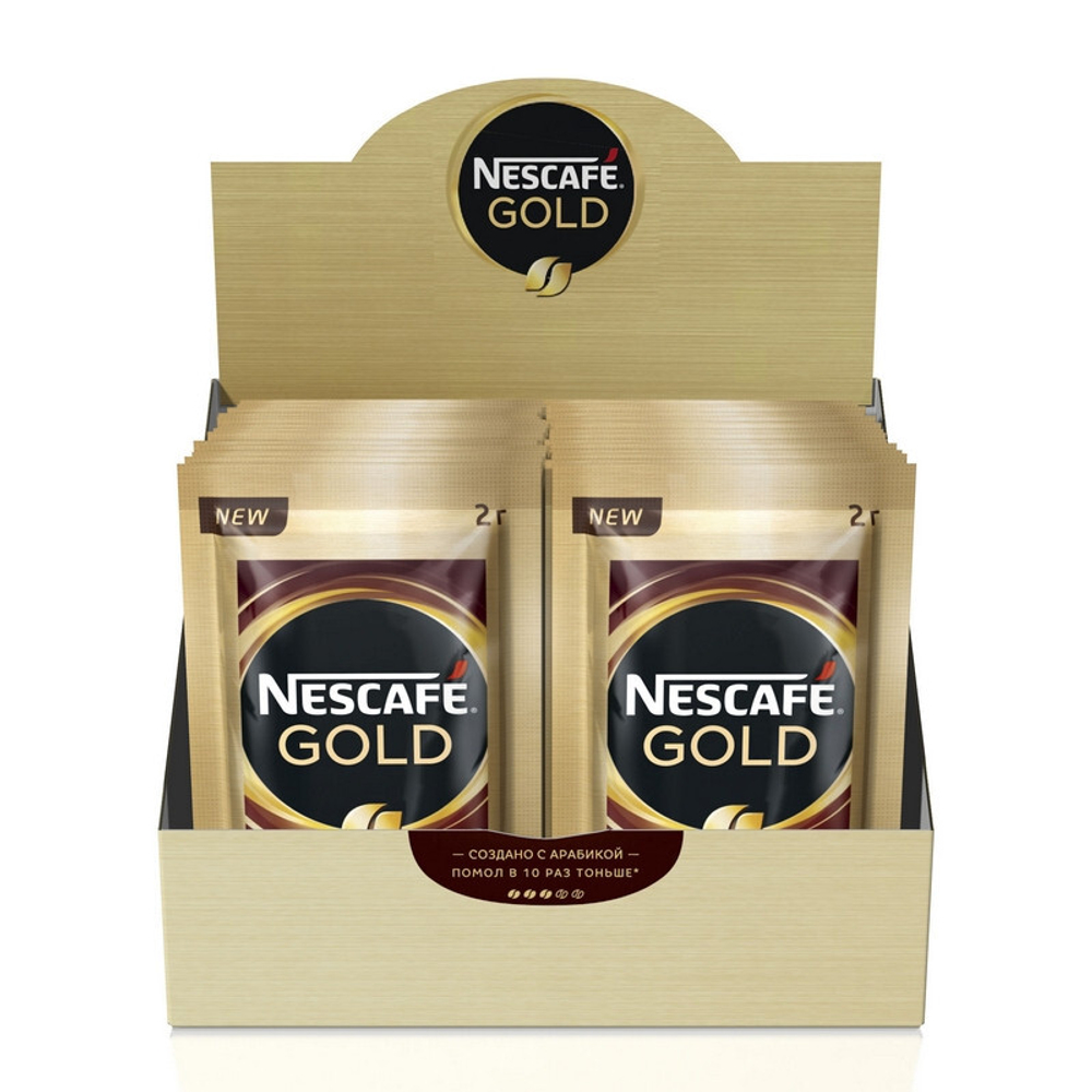 цена Кофе растворимый Nescafe Gold, 30 стиков (Нескафе)