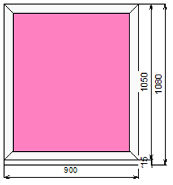 Пластиковое окно  1050 х 900 ТермА Эко с глухой створкой
